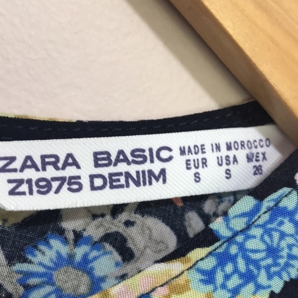 𝅺ZARA Basic floral printed long sleeve dress sz Small - Picture 10 of 11